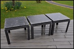 table basse metal acier rivets
