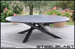 table basse beton metal